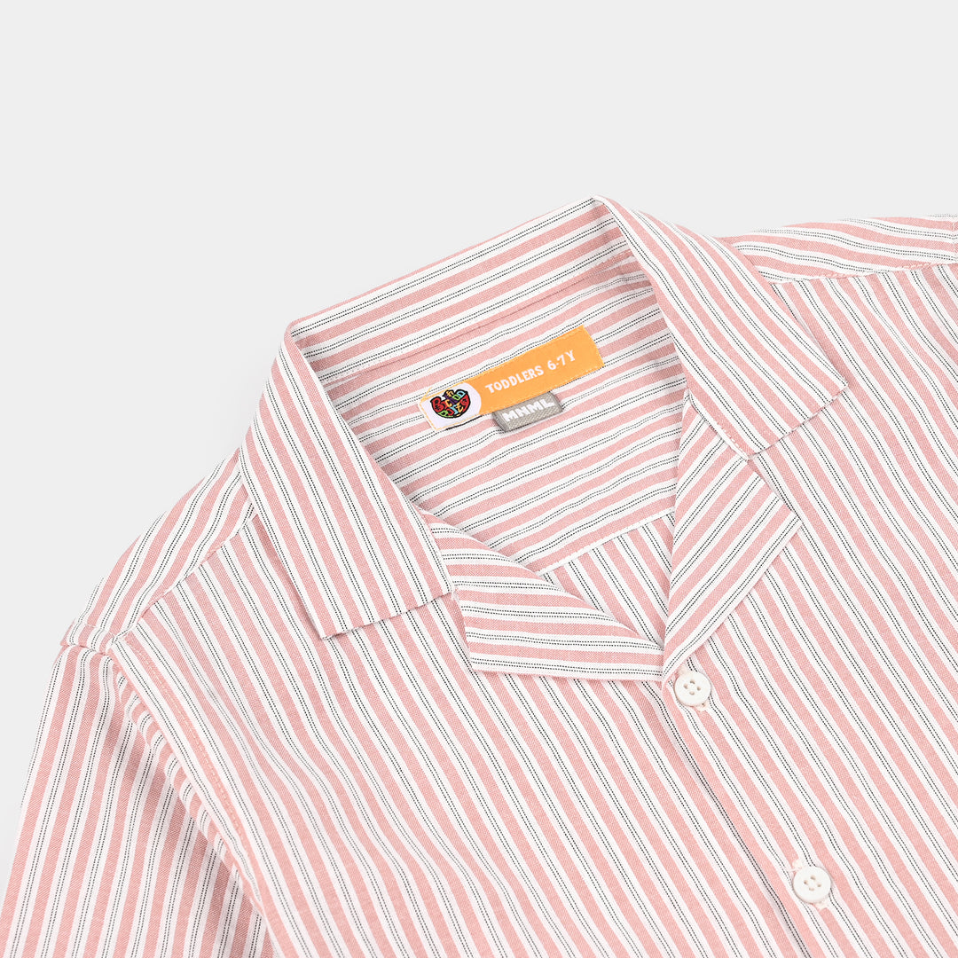 Boys Yarn Dyed Shirt (Folded) - Pink