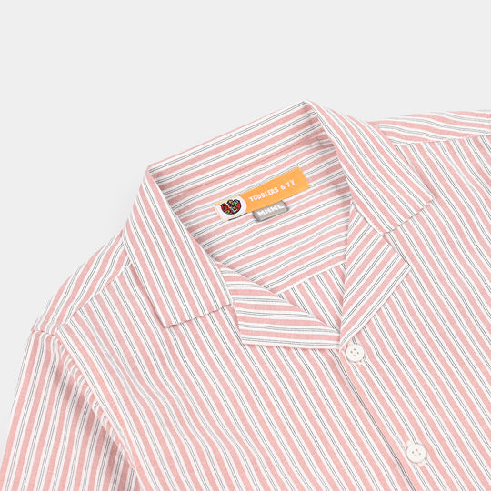 Boys Yarn Dyed Shirt (Folded) - Pink