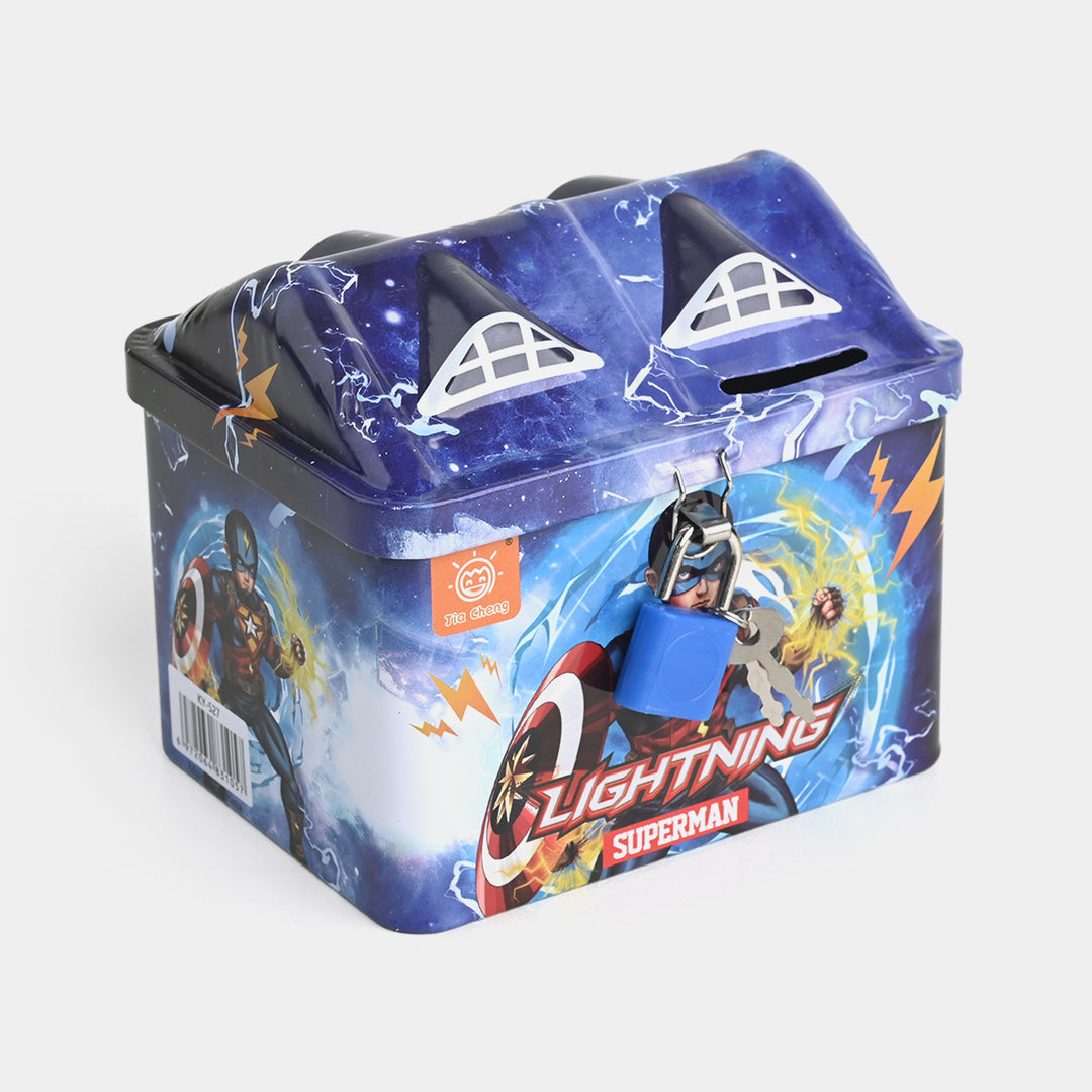 Metal Coin/Money Box with Lock for Kids