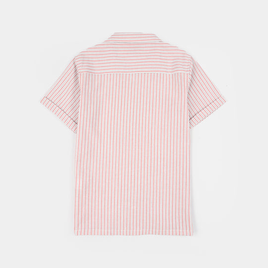 Boys Yarn Dyed Shirt (Folded) - Pink