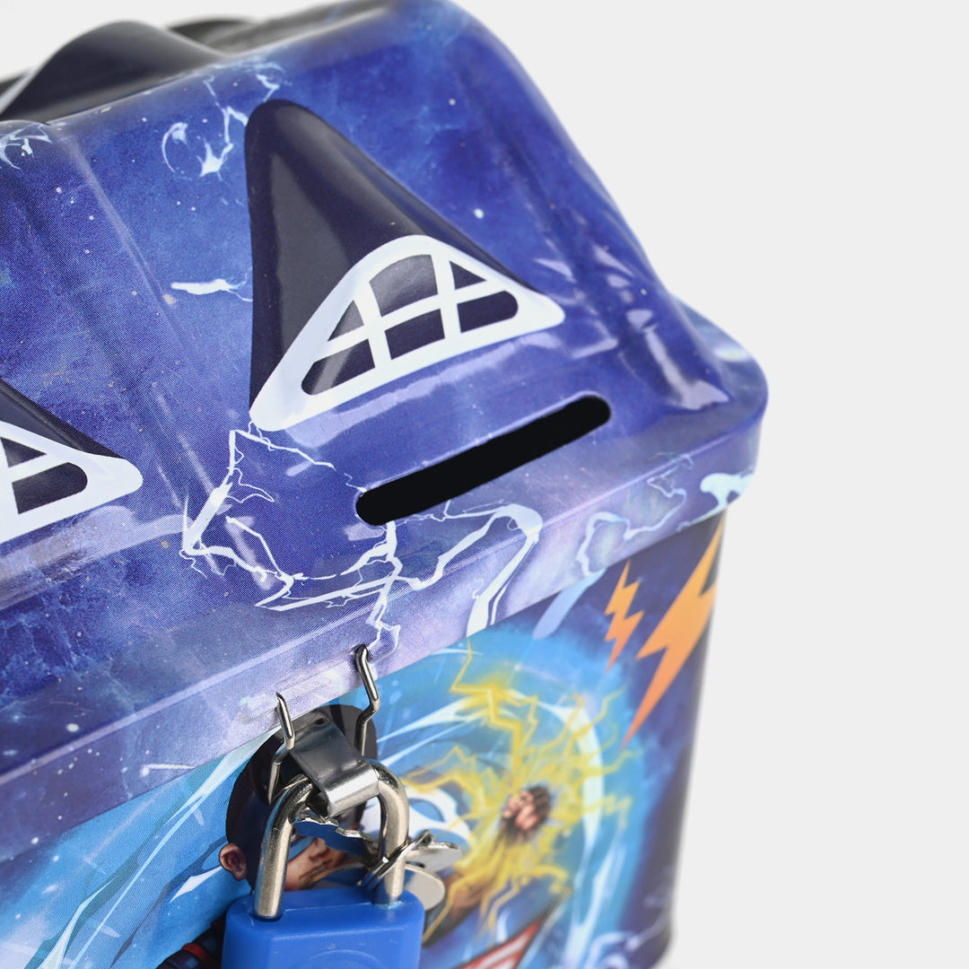Metal Coin/Money Box with Lock for Kids