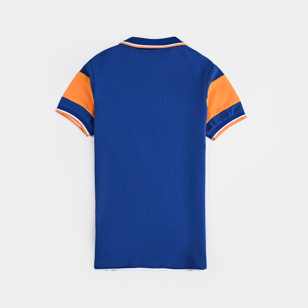 Boys Jumbo Pique Polo Game Time-Stripes