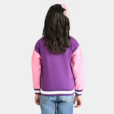 Girls Fleece Knitted Jacket Character