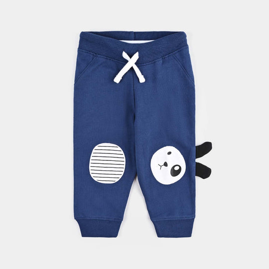 Infant Boys Cotton Terry Pyjama Panda-Navy Blue