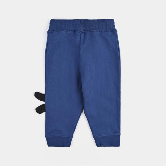 Infant Boys Cotton Terry Pyjama Panda-Navy Blue