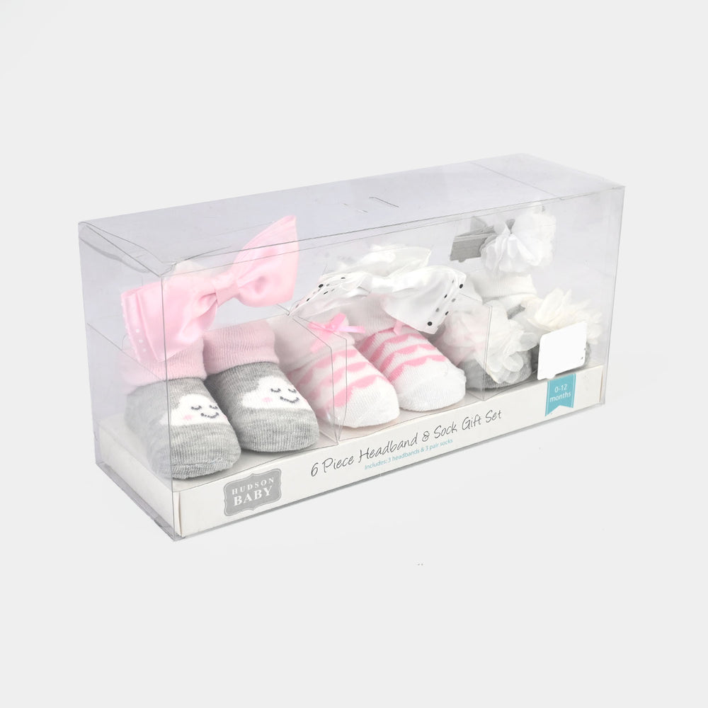 Baby Socks & Headband Pack of 3 Gift Set