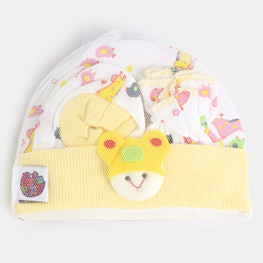 BABY CAP WITH SOCKS AND MITTENS SET