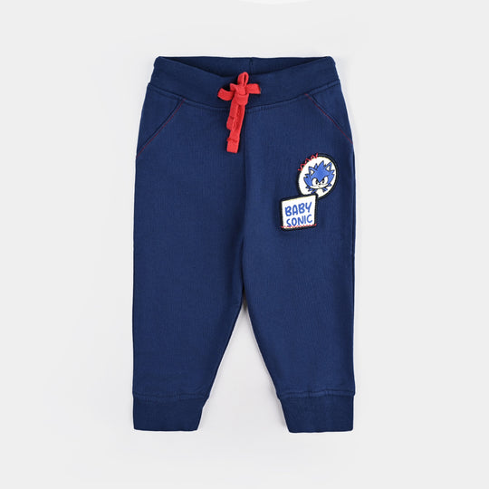 Infant Boys Cotton Terry Pyjama-Navy Blue