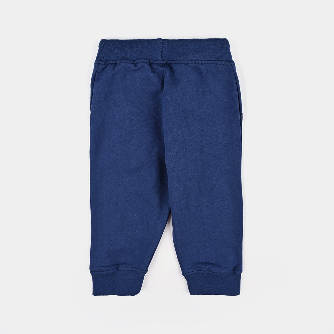 Infant Boys Cotton Terry Pyjama-Navy Blue