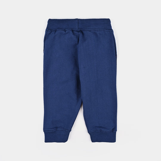 Infant Boys Cotton Terry Pyjama-Navy Blue
