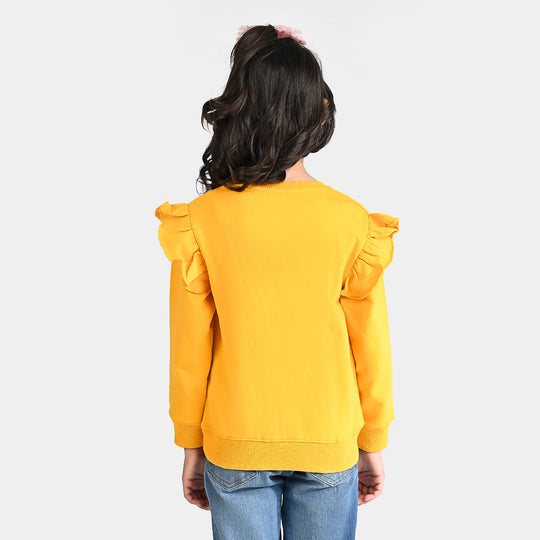 Girls Cotton Terry Sweatshirt Believe In Magic-Citrus