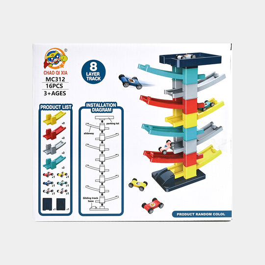 The Gliding Rail Car 8-Layer Track Building Block Toy