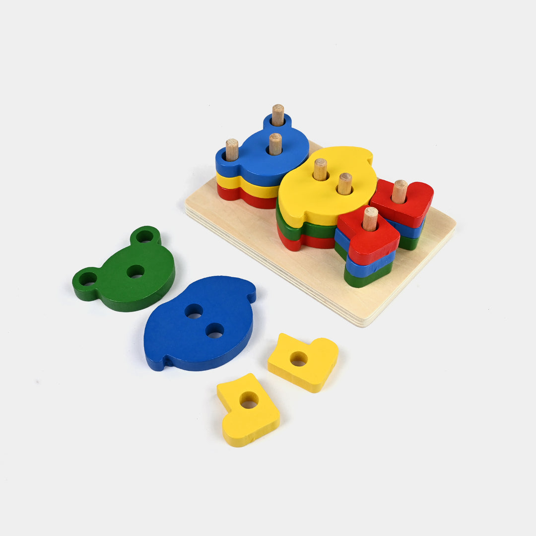 Educational Wooden Bear Stacker Puzzle Toy