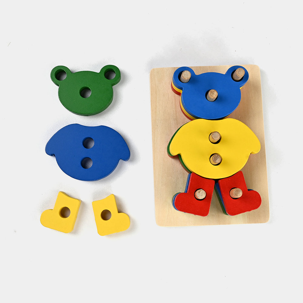 Educational Wooden Bear Stacker Puzzle Toy