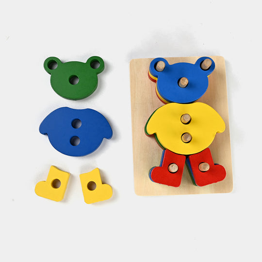 Educational Wooden Bear Stacker Puzzle Toy