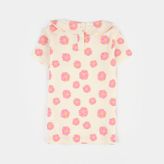 Infant Girls Cotton Interlock Knitted Suit (Blossom) - Multi