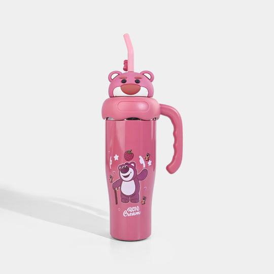Strawberry Bear Stainless Steel Tumbler With Straw