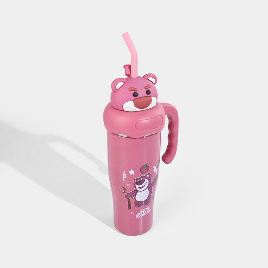 Strawberry Bear Stainless Steel Tumbler With Straw