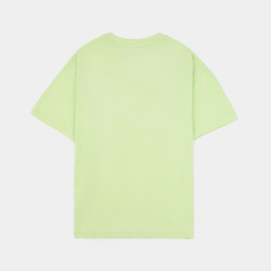 Boys Cotton Jersey T-Shirt (Good Vibes) - Lime