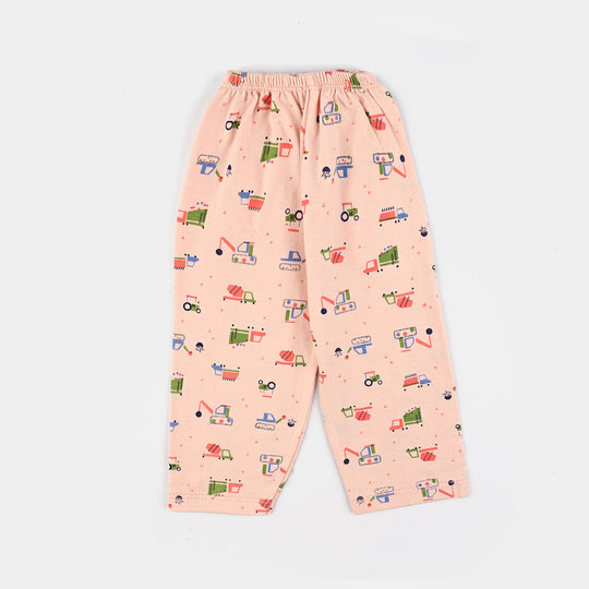 Infant Unisex Night Suit 3Pcs Set-Pink
