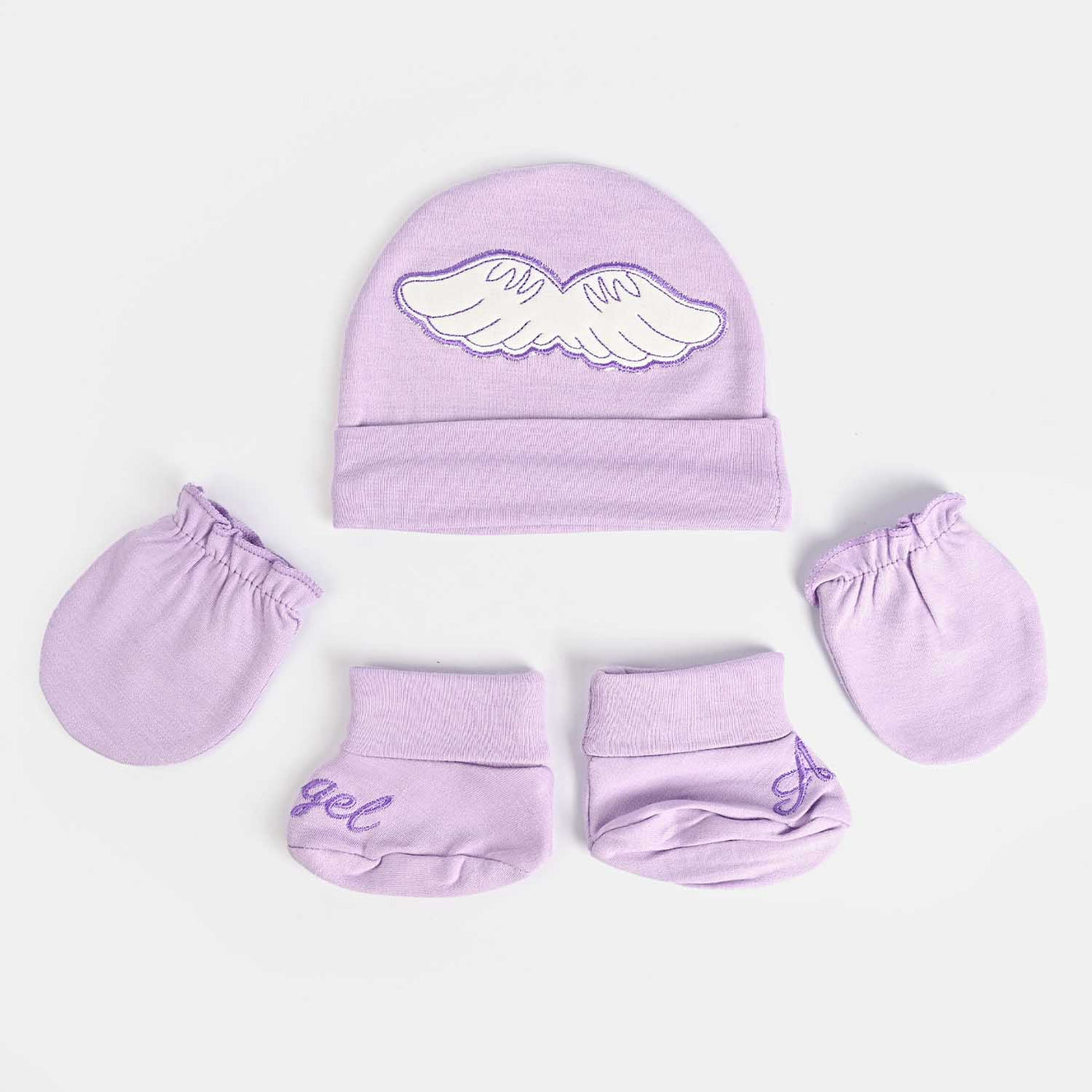 BABY CAP WITH SOCKS AND MITTENS SET