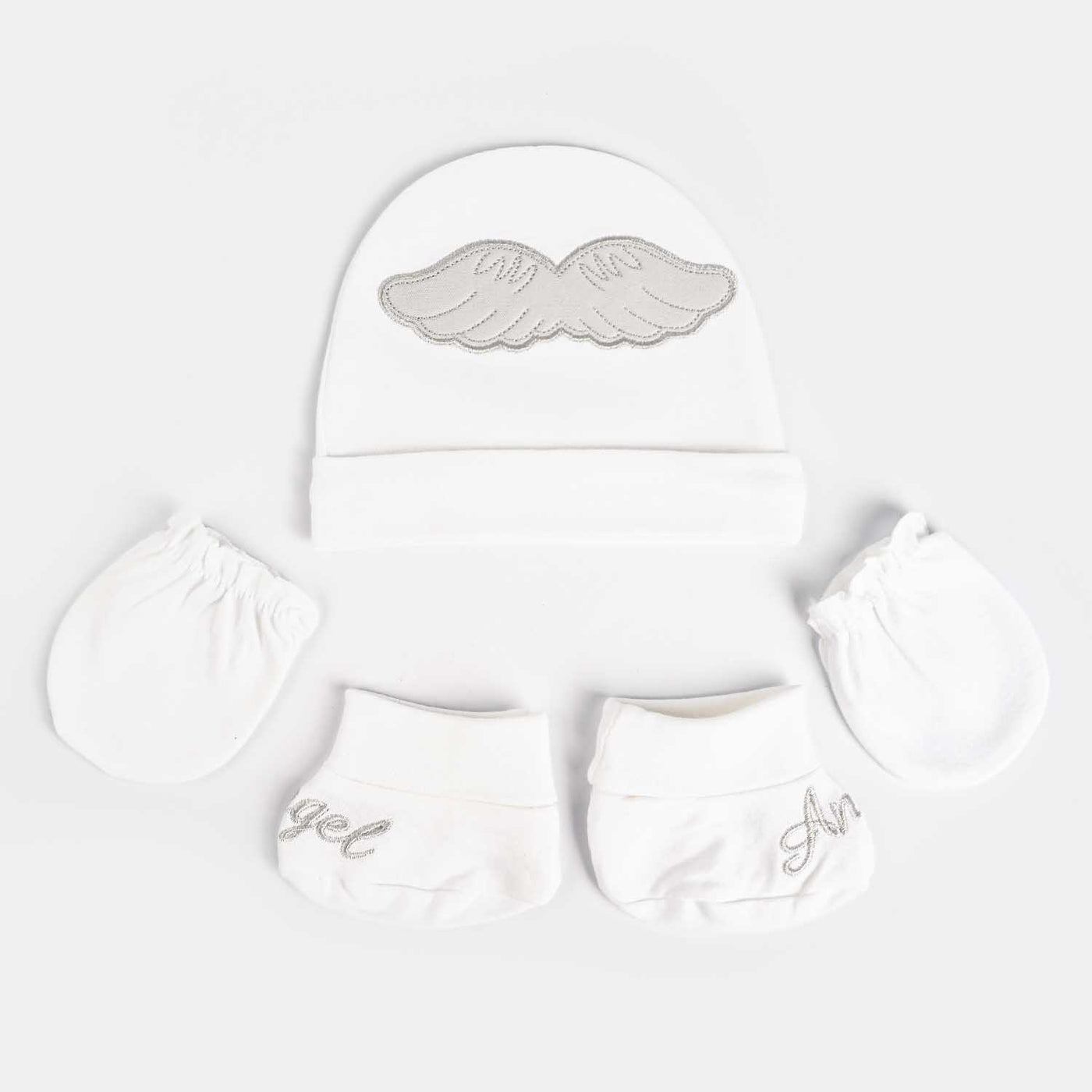 BABY CAP WITH SOCKS AND MITTENS SET