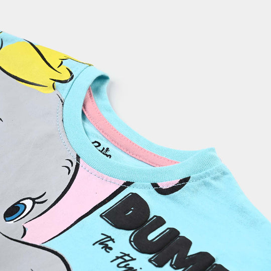 Infant Girls Slub Jersey T-Shirts Dumbo-T-Turquois