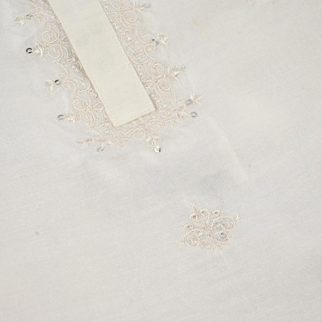 Boys Poly Viscose Kurta Pajama (Jagmag) - Cream