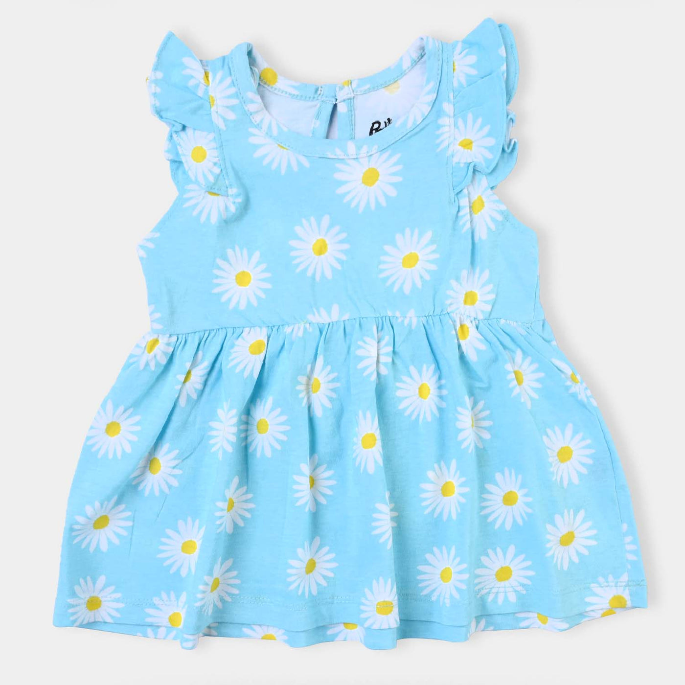 Infant Girls Cotton Terry Knitted Frock Flowers-Star/L/B