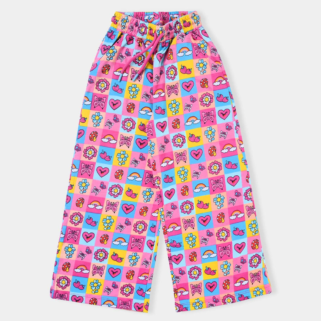 Girls Cotton Terry Pyjamas Flower-Printed