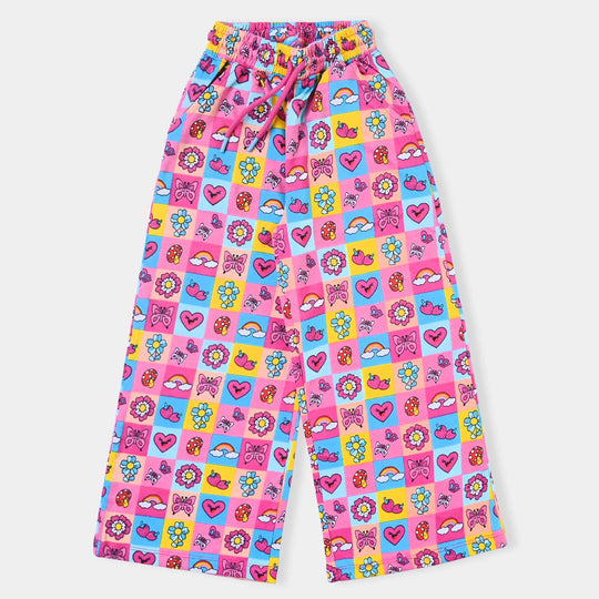 Girls Cotton Terry Pyjamas Flower-Printed