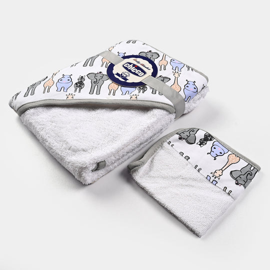 Hooded Baby Bath Towel With Face Wash Towel | 30x30