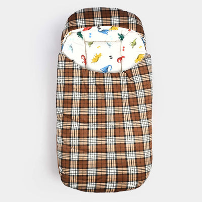 Baby Carry Nest Check Print | BROWN