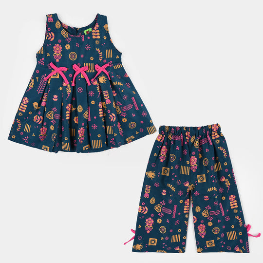 Infant Girls Poly Cambric Suit (2 Piece) - Teal