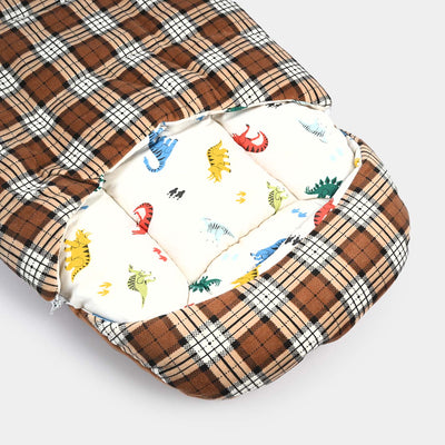 Baby Carry Nest Check Print | BROWN