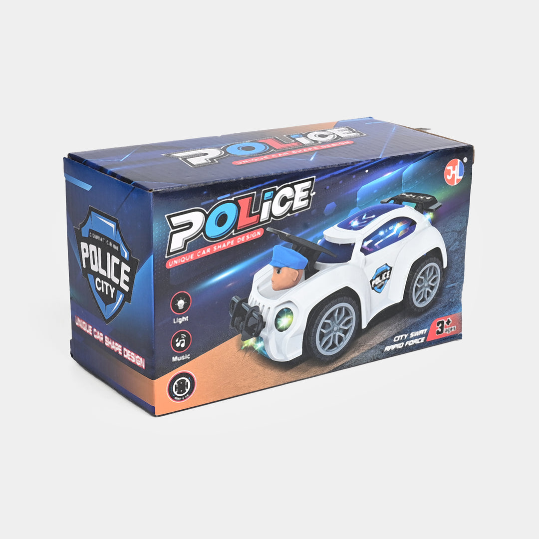 3D Police Car Toy with Light & Sound