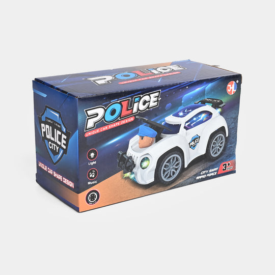 3D Police Car Toy with Light & Sound