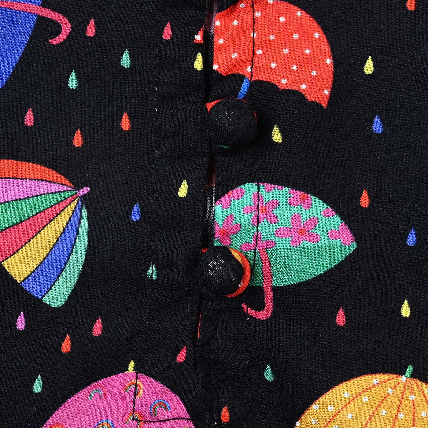 Infant Girls Viscose Casual Top Umbrella-BLACK