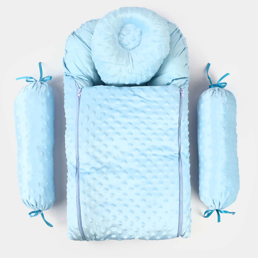 Baby Carry Nest Minky Dot 4PCs | Blue