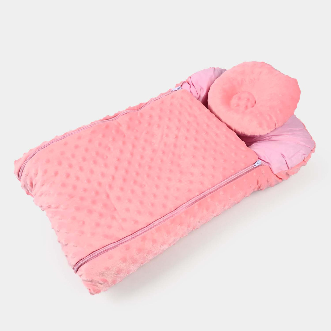 Baby Carry Nest Minky Dot 4PCs | Light Pink