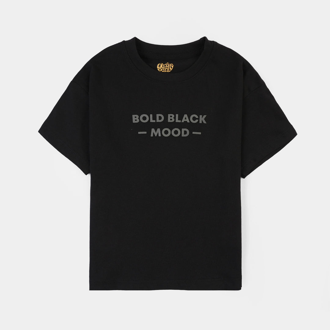 Boys Cotton Jersey T-Shirt Black Mood-Jet Black