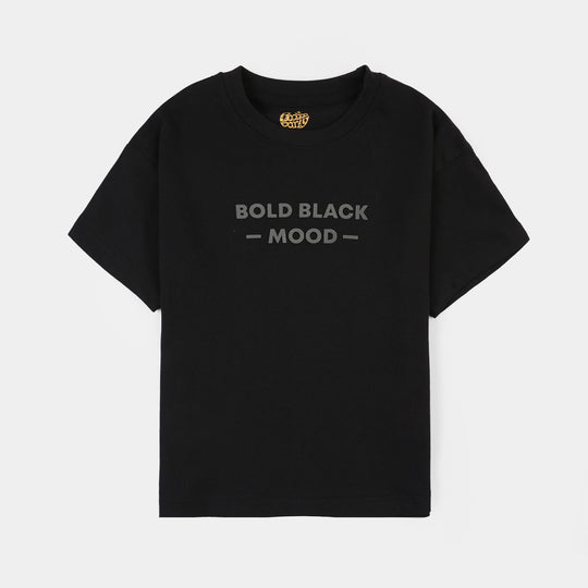 Boys Cotton Jersey T-Shirt Black Mood-Jet Black