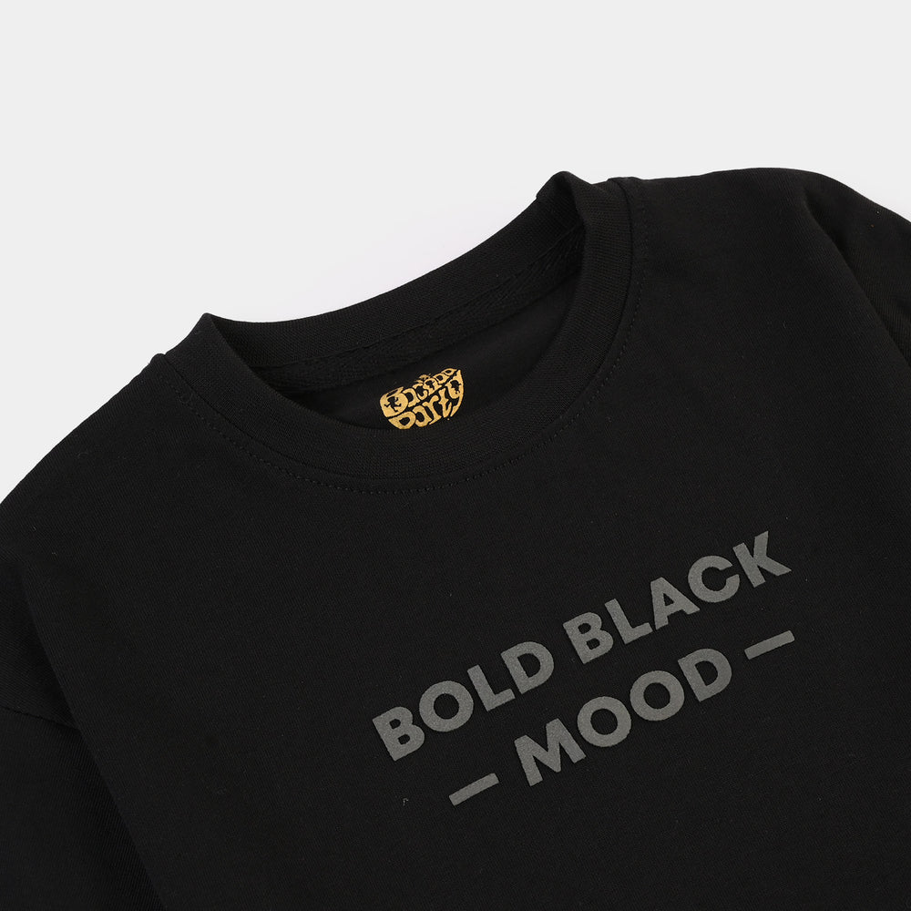 Boys Cotton Jersey T-Shirt Black Mood-Jet Black