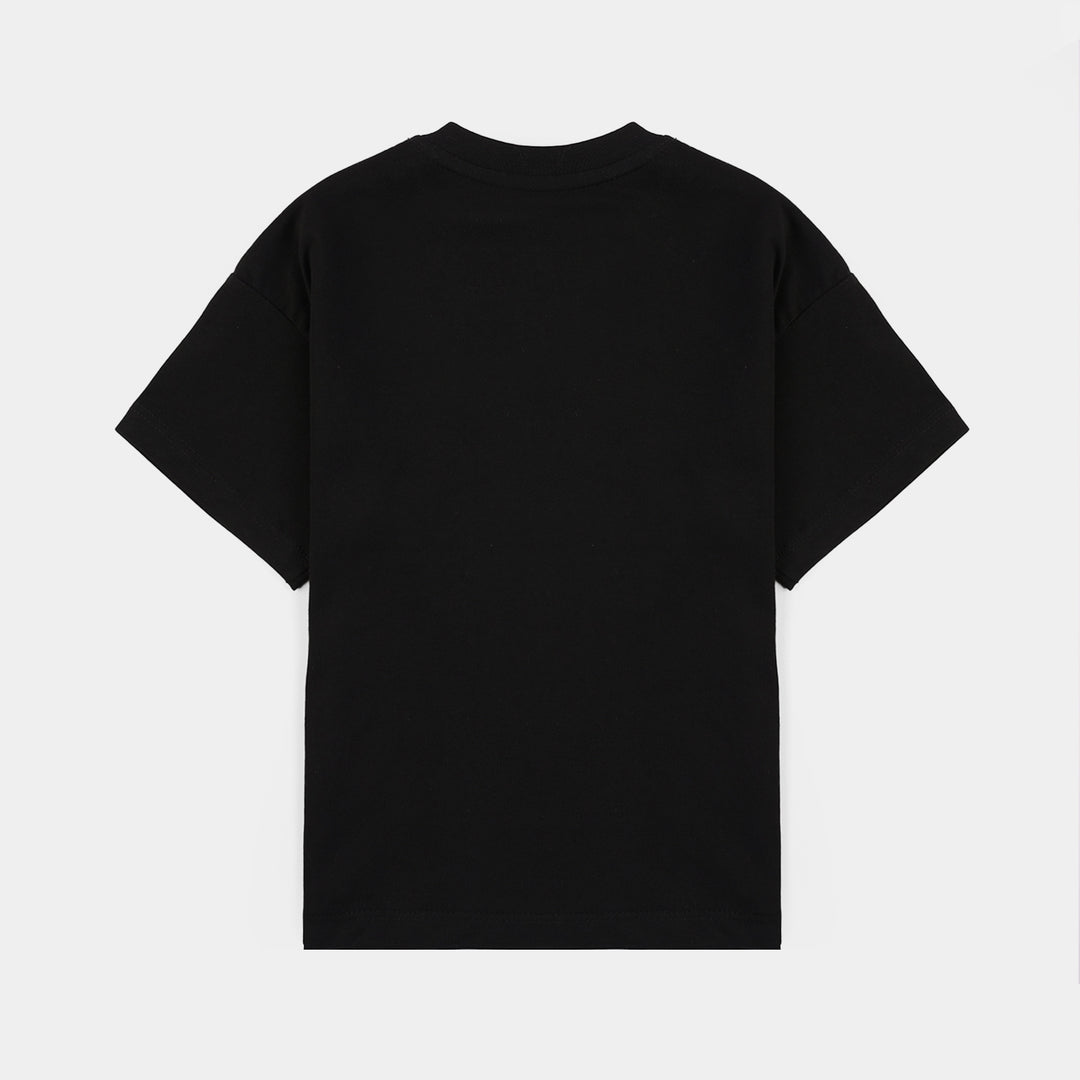 Boys Cotton Jersey T-Shirt Black Mood-Jet Black
