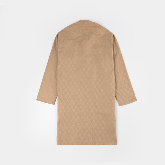Boys Jacquard Kurta Pajama (Khas) - Beige