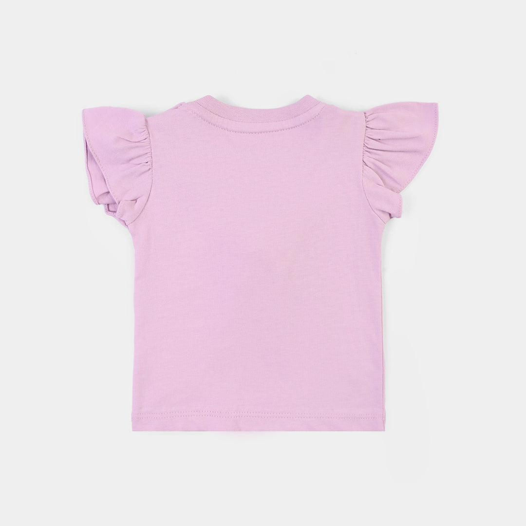 Infant Girls 2x1 Rib T-Shirt Summer Ice Cream-Orchid