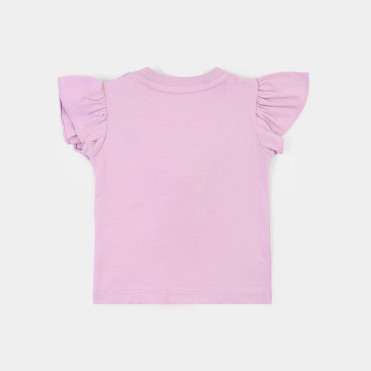 Infant Girls 2x1 Rib T-Shirt Summer Ice Cream-Orchid