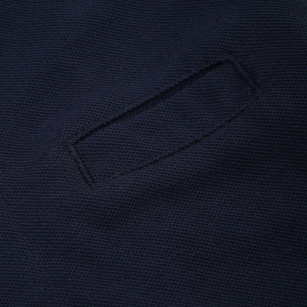 Boys Cotton PK Knitted Shirt Basketball- Navy