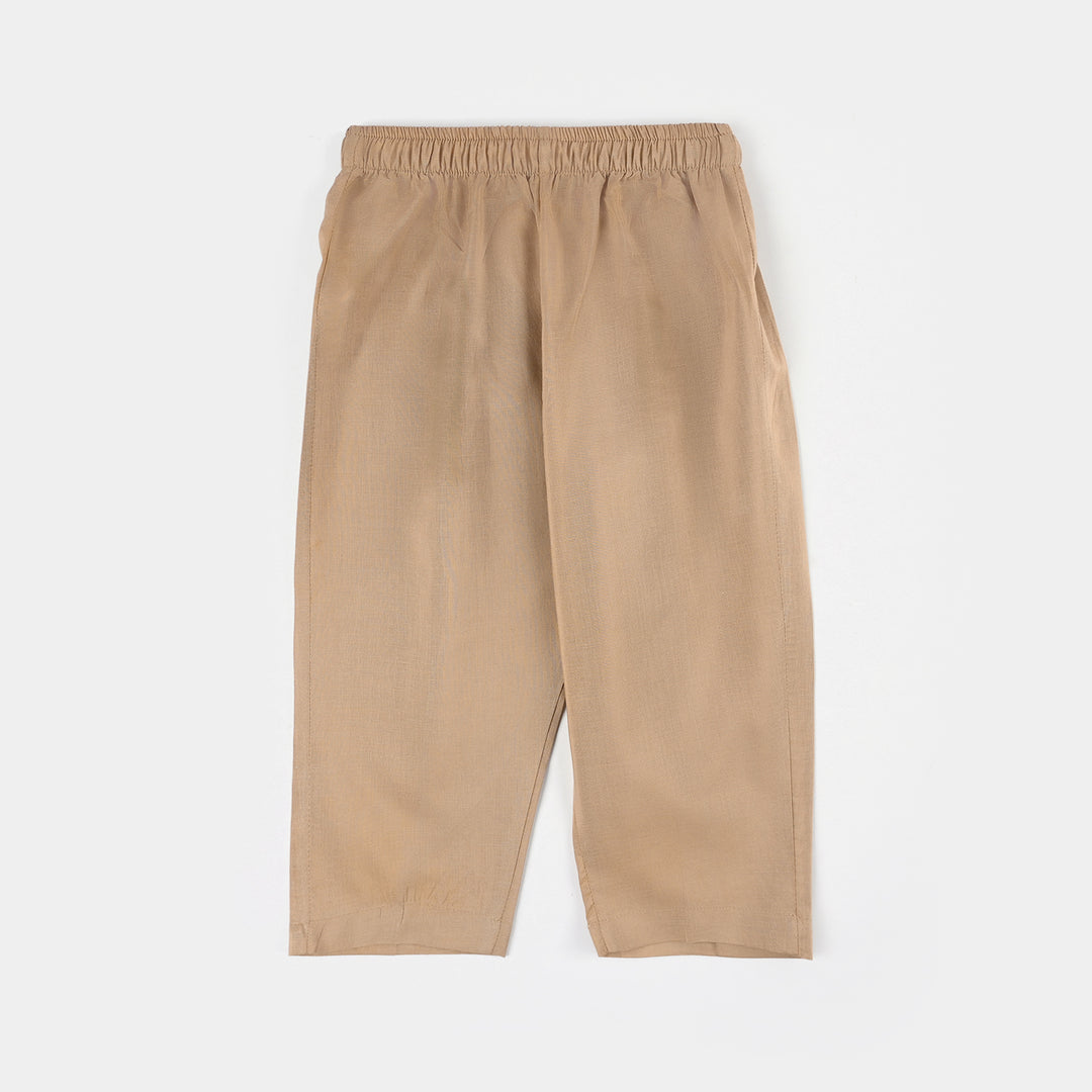 Infant Boys Jacquard Kurta Pajama (Khas) - Beige