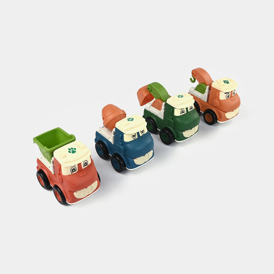 Cartoon Engineering Vehicles | Pack of 4